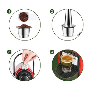 Reusable Nespresso Coffee Capsules - Stainless Steel